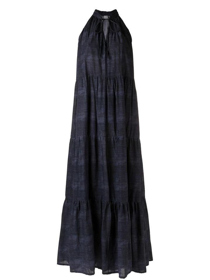 Amir Slama Panelled Long Dress - Blue