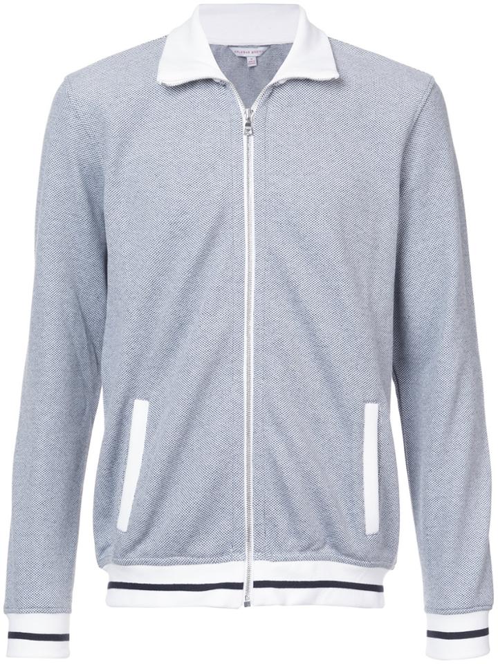 Orlebar Brown Zip Front Mock Neck Sweatshirt - Blue