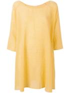 Apuntob Textured Gingham Dress - Yellow