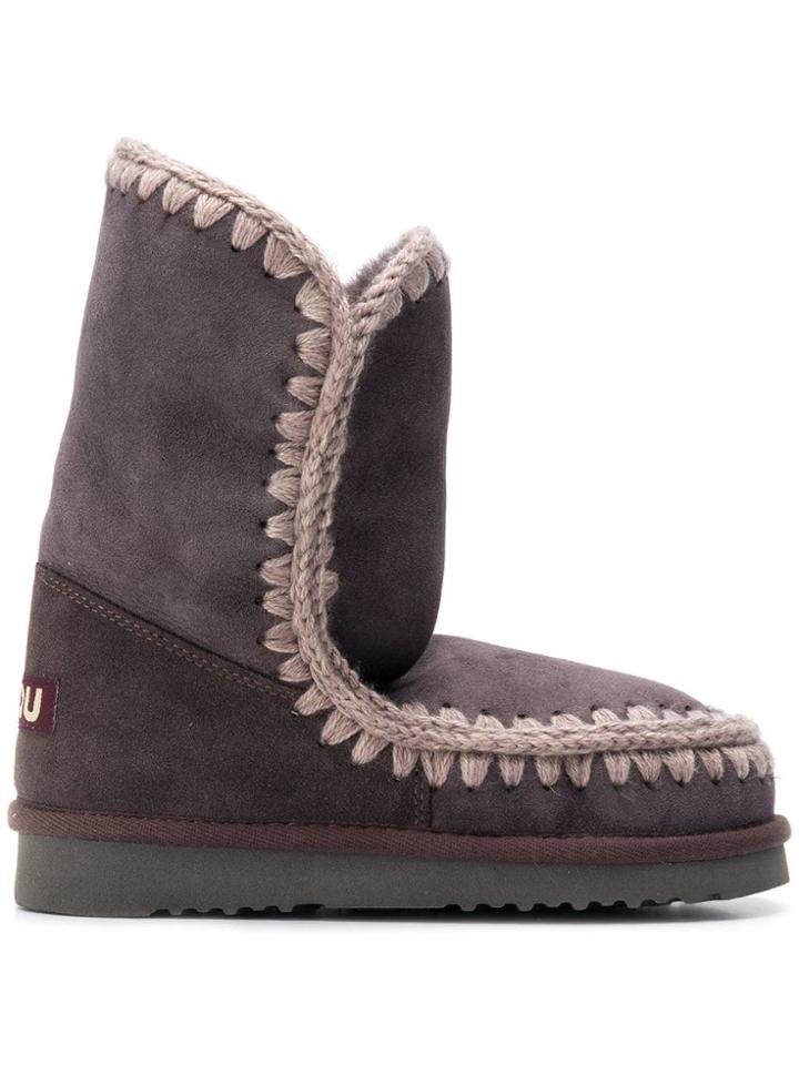 Mou Mou Mueskimo24 Wine Berry Leather/fur/exotic Skins->leather -