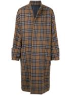 Wooyoungmi Classic Check Long Coat - Brown