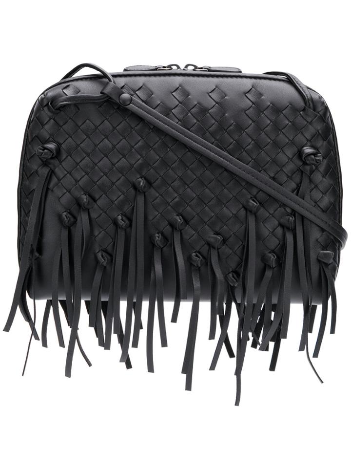 Bottega Veneta Fringed Nodini Bag - Black