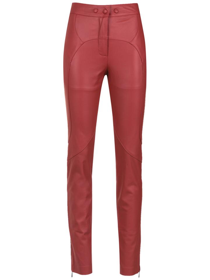 Lilly Sarti Leather Skinny Trousers - Red