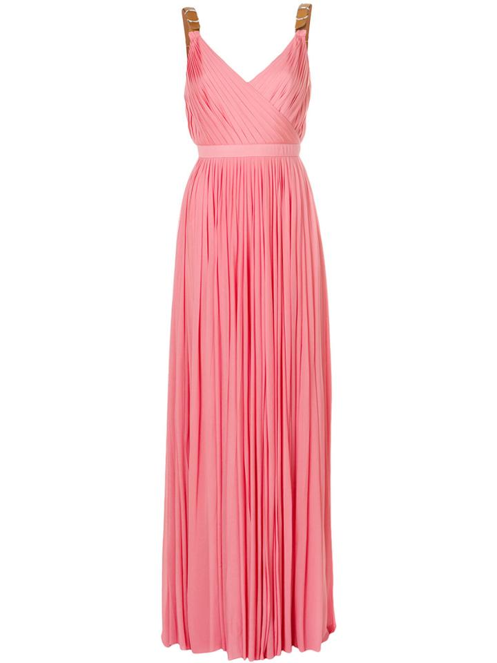 Alexander Mcqueen Pleated Evening Gown - Pink & Purple