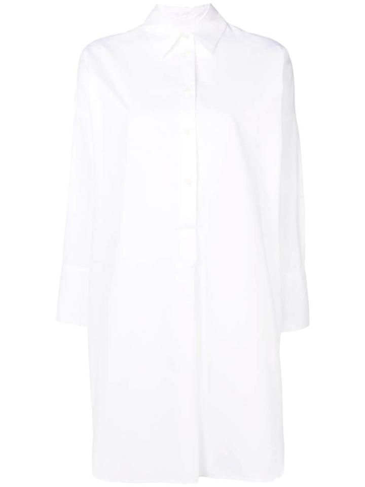 Alberto Biani Plain Shirt Dress - White