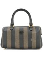 Fendi Vintage Pequin Pattern Handbag - Brown