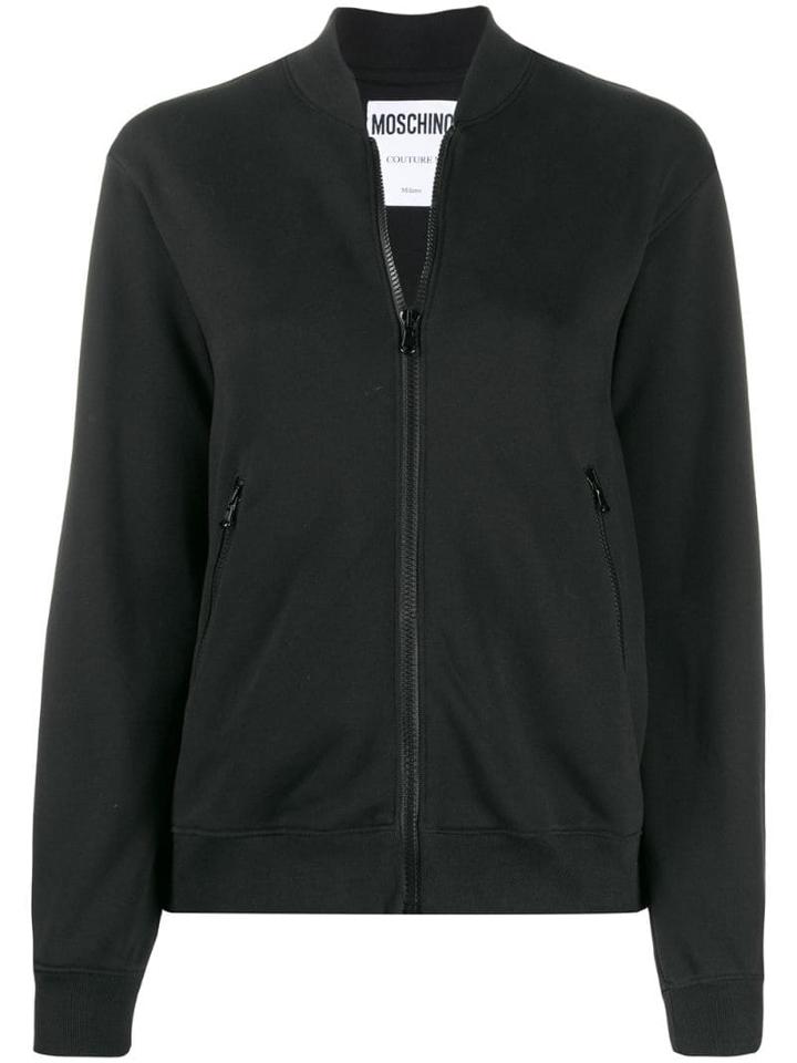 Moschino Embellished Logo Bomber Jacket - Black