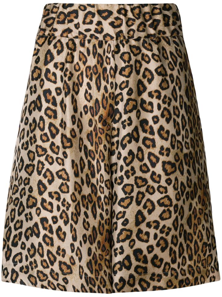 Alberto Biani Leopard Print Shorts - Brown