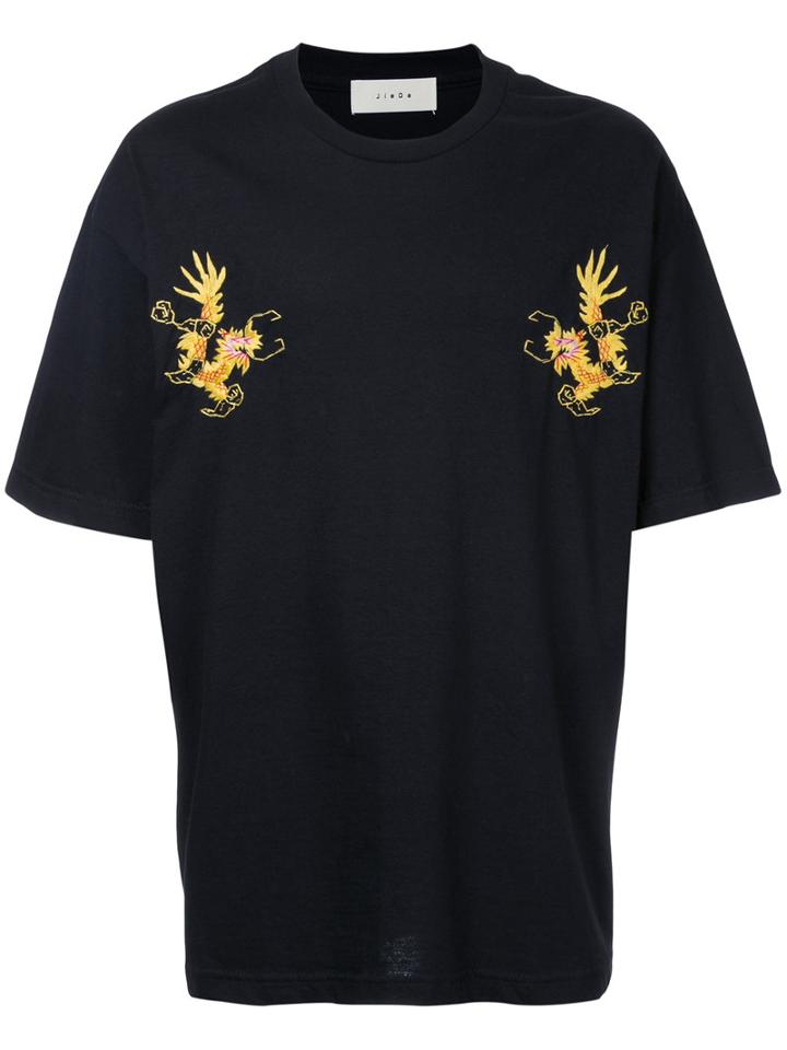 Jieda - Dragon Patch T-shirt - Men - Cotton - 3, Black, Cotton