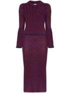 Asai Striped Panel Knit Dress - Purple