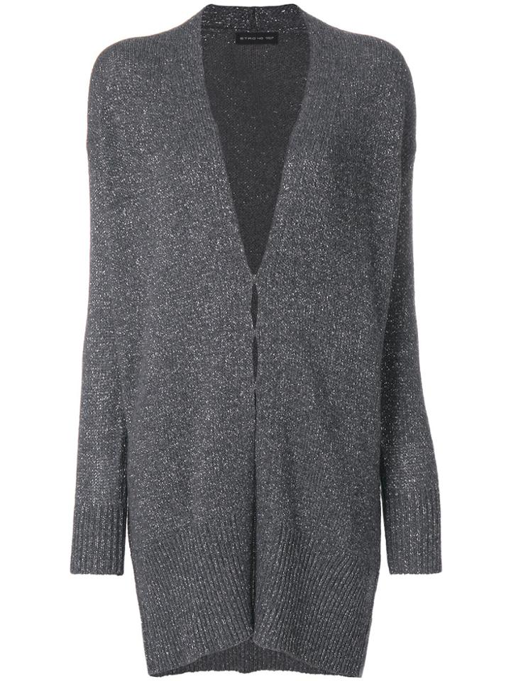 Etro Long Glitter Cardigan - Grey