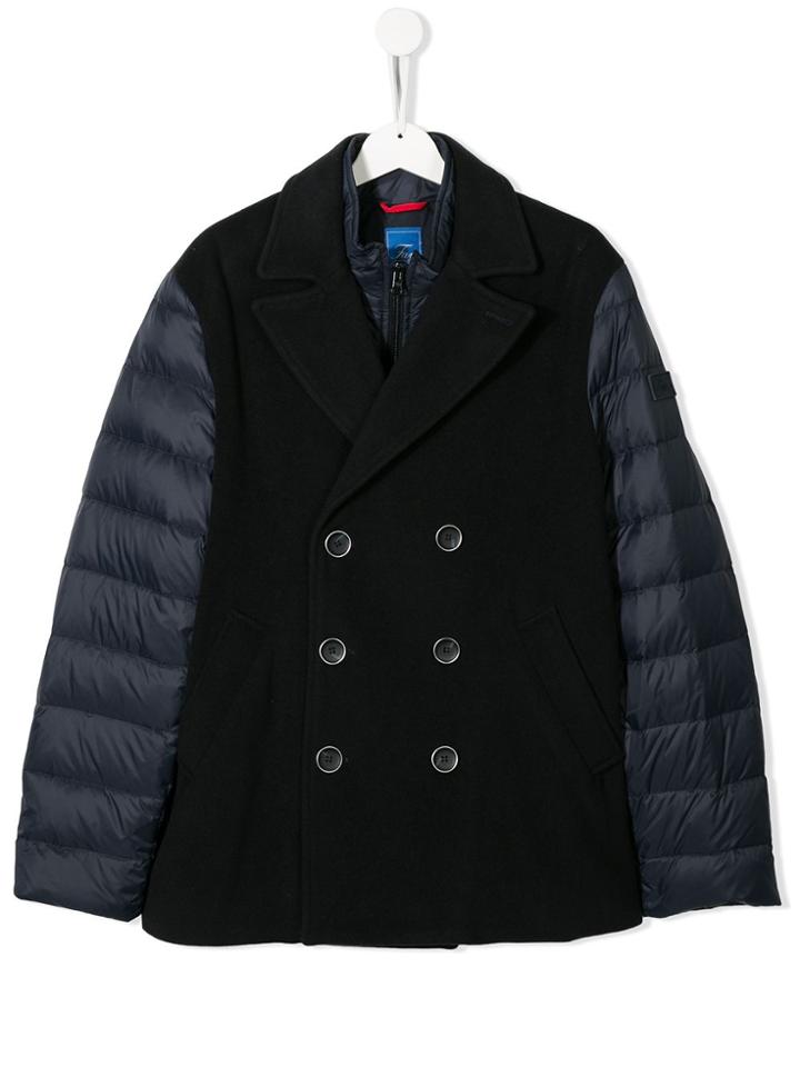 Fay Kids Teen Contrast Panel Jacket - Blue