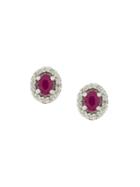 Wouters & Hendrix Gold 18kt Gold, Diamond And Ruby Stud Earrings