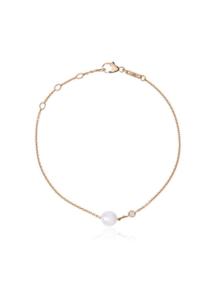 Rosa De La Cruz 18kt Yellow Gold Pearl And Diamond Bracelet - White