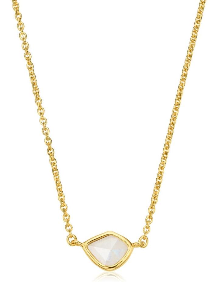 Monica Vinader Siren Mini Nugget Moonstone Necklace - Gold