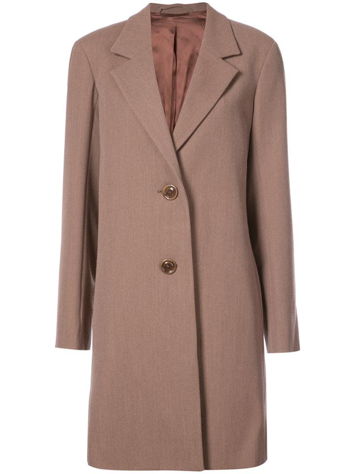 Lemaire Two Buttoned Tailored Coat - Nude & Neutrals
