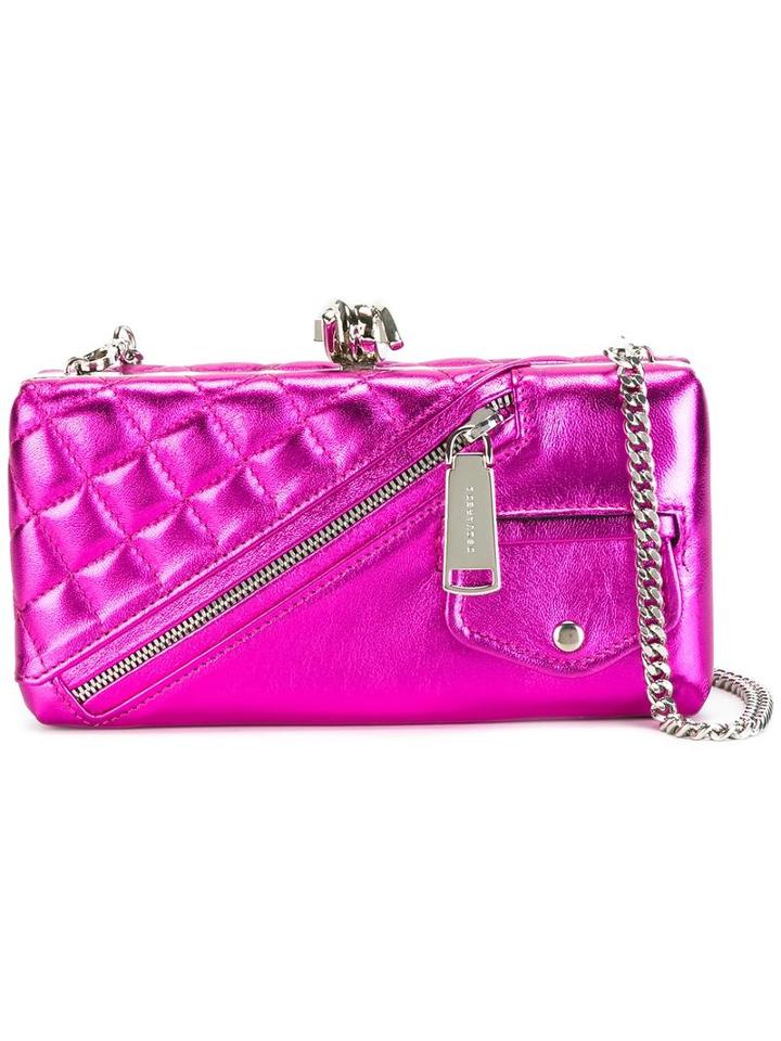 Dsquared2 Barbed Wire Clutch, Women's, Pink/purple, Cotton/lamb Skin