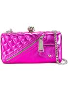 Dsquared2 Barbed Wire Clutch, Women's, Pink/purple, Cotton/lamb Skin