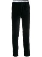 Ermanno Ermanno Cropped Logo Trousers - Blue