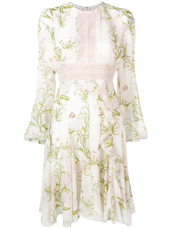 Giambattista Valli Leaf Print Dress - Neutrals