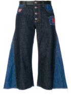 Sonia Rykiel Contrast Flared Cropped Jeans - Blue
