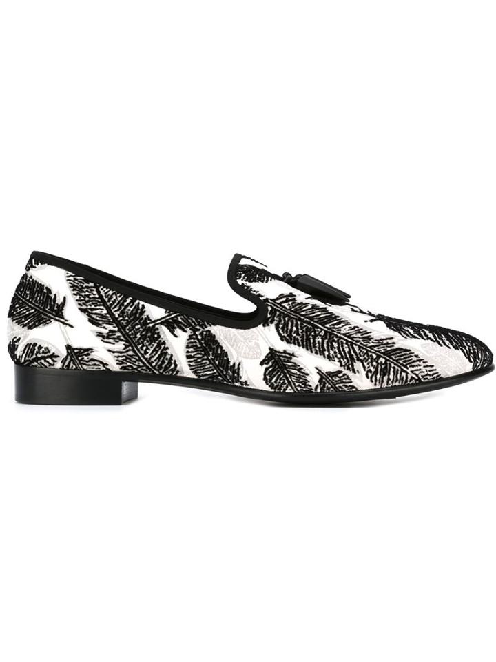 Giuseppe Zanotti Design Leaf Print Slippers
