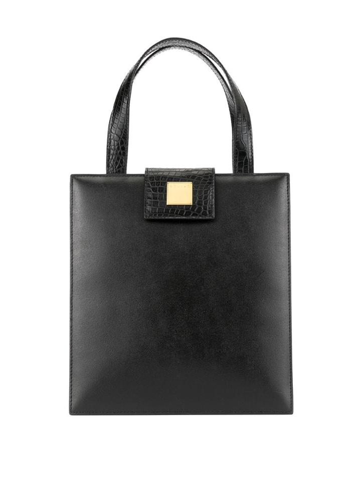 Céline Pre-owned Logo Plaque Square Tote - Black