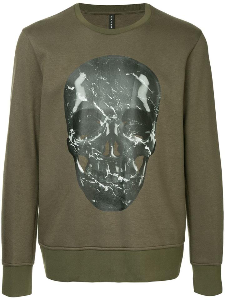 Blackbarrett 'marble Skull' Print Sweatshirt - Green