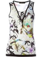 Roberto Cavalli Bird Print Tank Top, Women's, Size: 44, Silk