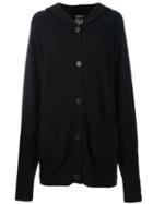 Ann Demeulemeester Button Down Hooded Cardi-coat, Women's, Size: 40, Black, Cashmere/wool