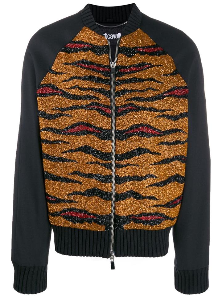 Just Cavalli Embroidered Bomber Jacket - Black