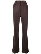 Etro High Waisted Pinstripe Trousers - Red