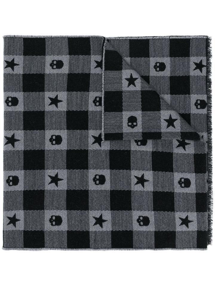 Hydrogen Grey Skull Scarf - Black