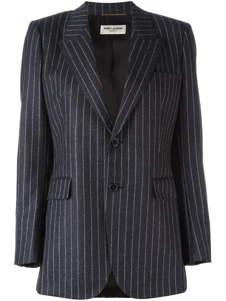 Saint Laurent Single Breasted Pinstripe Blazer