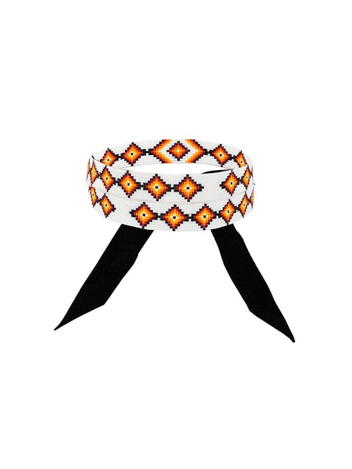 Jessie Western Beaded Choker Necklace - White