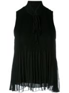 Derek Lam 10 Crosby - Sleeveless Pleated Top - Women - Polyester - 2, Women's, Black, Polyester