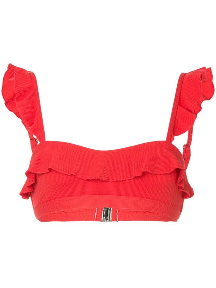 Suboo Frilled Bandeau Top - Red