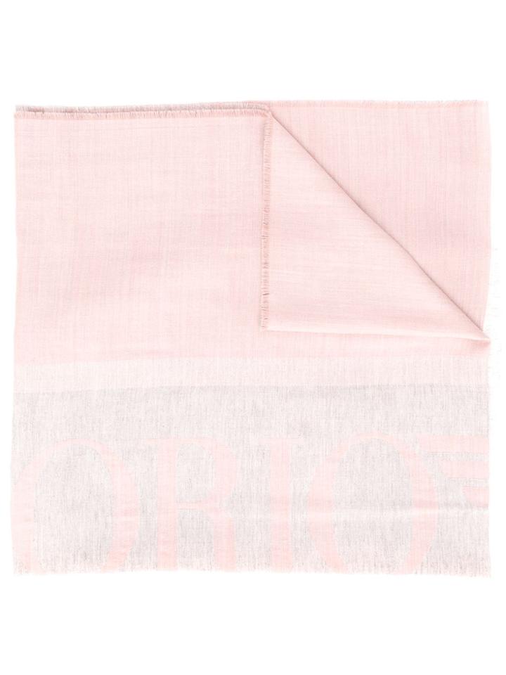 Emporio Armani Logo Printed Scarf - Pink
