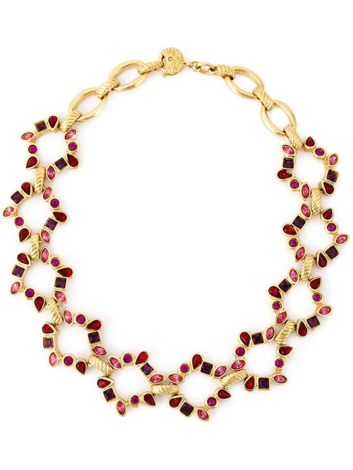 Yves Saint Laurent Vintage Embellished Necklace, Women's, Metallic
