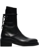 Ann Demeulemeester 50 Lace-up Leather Boots - Black