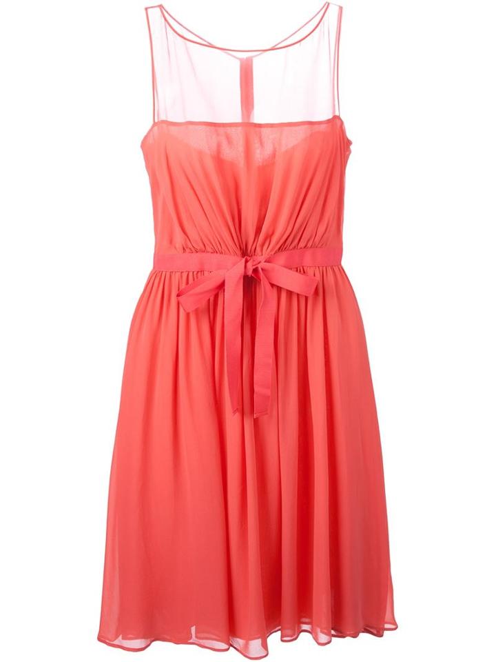 Giambattista Valli Belted Sheer Panel Dress