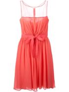 Giambattista Valli Belted Sheer Panel Dress