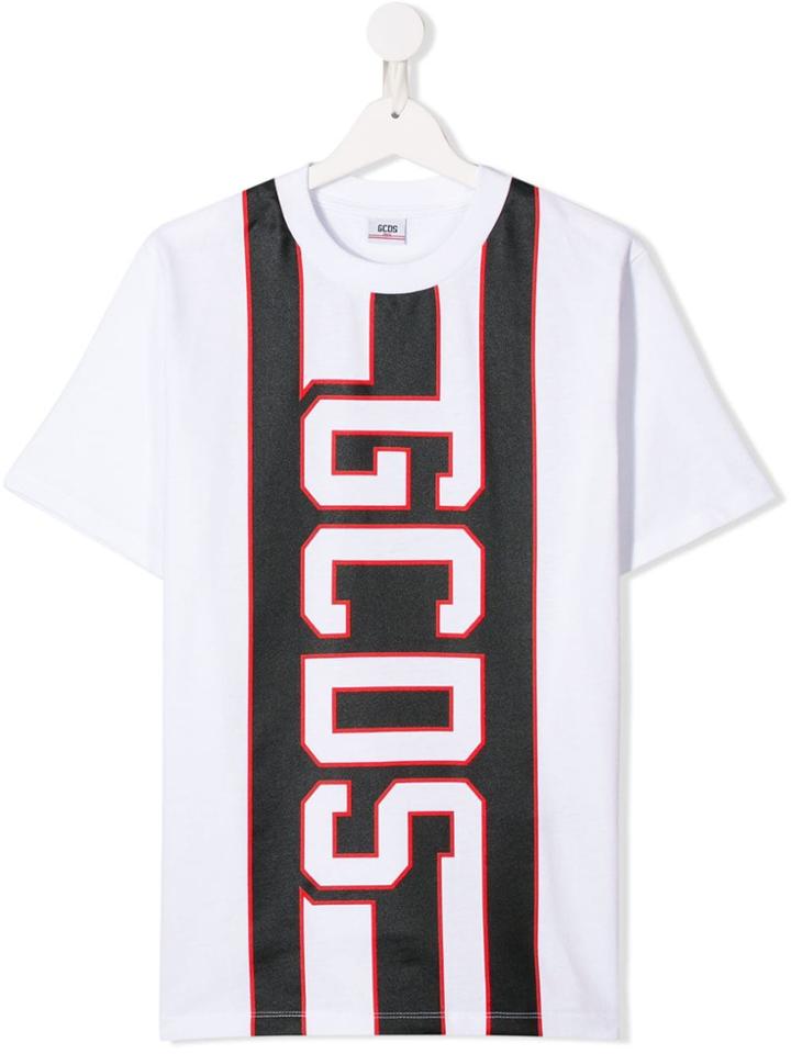 Gcds Kids Logo Print T-shirt - White