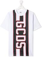 Gcds Kids Logo Print T-shirt - White