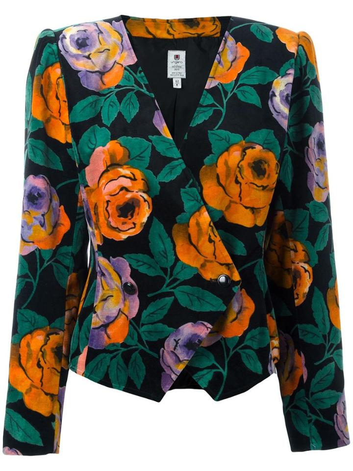 Emanuel Ungaro Vintage Floral Blazer - Black