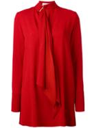 Sonia Rykiel Tie-neck Tunic Dress, Women's, Size: 40, Red, Polyester/triacetate