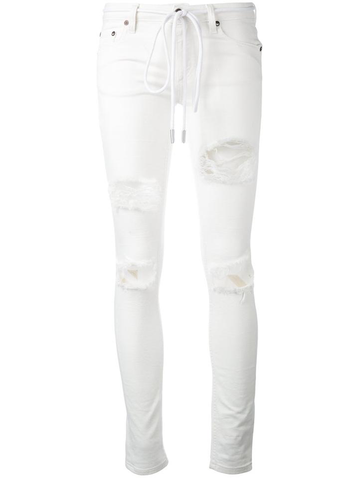 Off-white - Ripped Skinny Jeans - Women - Cotton/spandex/elastane - 27, White, Cotton/spandex/elastane