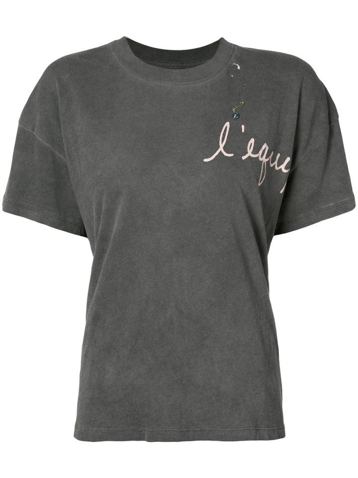 L'equip - Flamingo T-shirt - Women - Cotton/polyester - Xs, Grey, Cotton/polyester