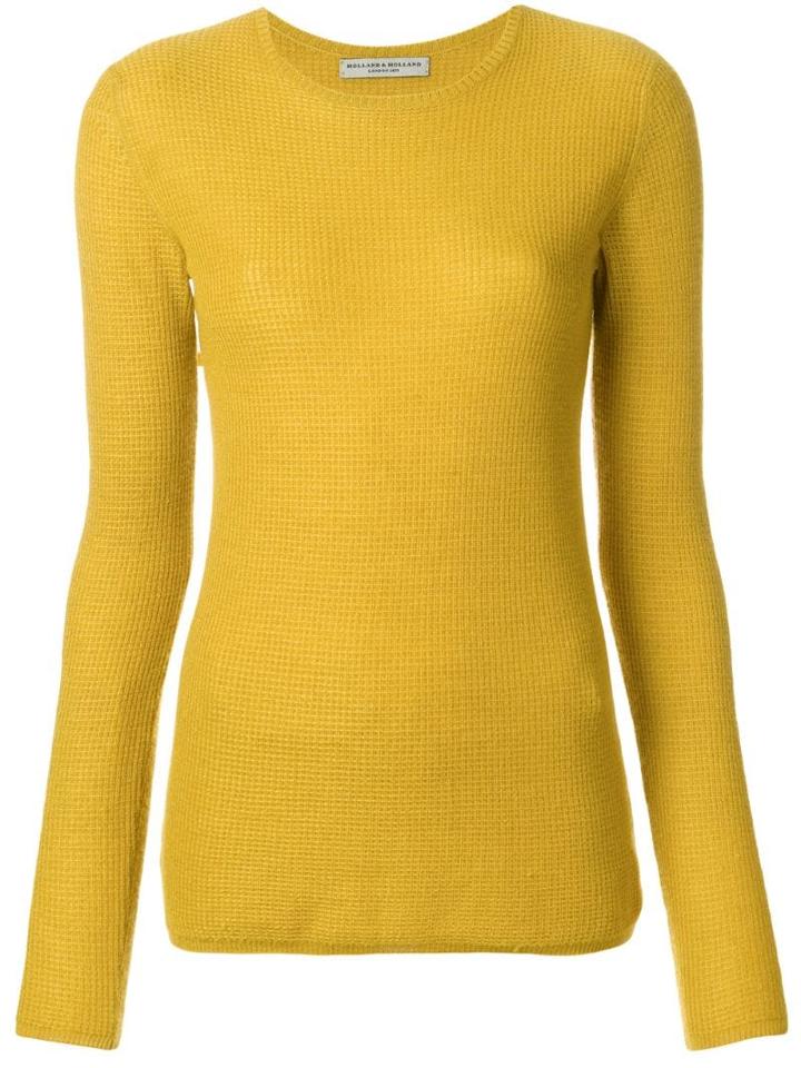 Holland & Holland Small Waffle Jumper - Yellow