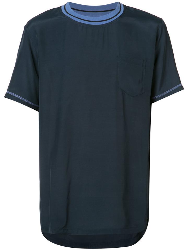 F.s.z - Pullover T-shirt - Men - Rayon - M, Blue, Rayon